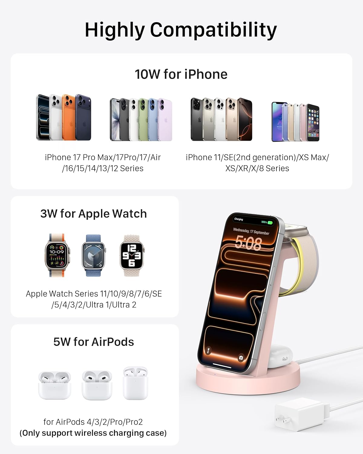 Anlmz 3 in 1 Charging Station - for Apple Multiple Devices