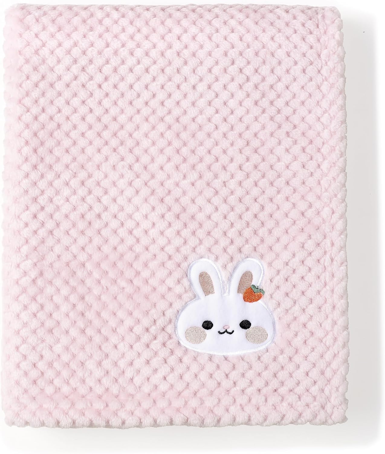 CREVENT 30''X40'' Cute Cozy Fluffy Warm Baby Blanket for Girls Infants Toddlers' Bedding Crib Cot Stroller, Baby Shower Birthday Newborn's Gift Pink- Bunny