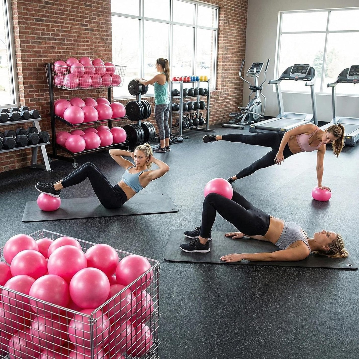 40 Pcs Small Exercise Pilates Ball Bulk 9 Inch Mini Yoga Balls Anti Burst and Slip for Stability Fitness Physical Therapy Stretching & Core Workout at Home Gym Office Class