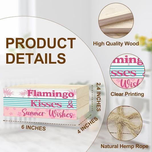 3 Pcs Flamingo Decorative Books For Home Decor, Mini Faux Books Decoration, Summer Flamingo Wooden Book Tiered Tray Decor, Pink Stacked Book For Decorating Living Room Bookshelf Fireplace（C010）