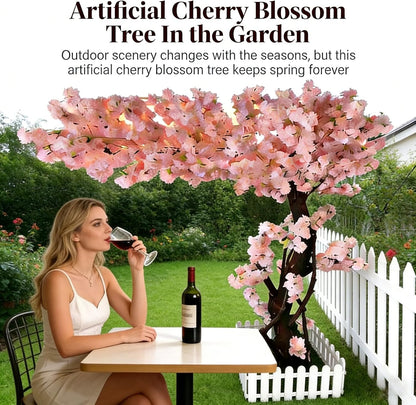 Large Artificial Cherry Blossom Trees 8.2ft,Pink Cherry Blossom Tree Artificial,Tall Faux Sakura Tree for Indoor Outdoor Wedding Garden Party Commercial Decoration Home Decor