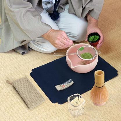 Joiish Matcha Whisk Set, Matcha Kit 10-Pcs, Bamboo Whisk and Bowl with Spout & Measuring Spoon & Cup, Japanese Matcha Tea Making Tools, Light Pink