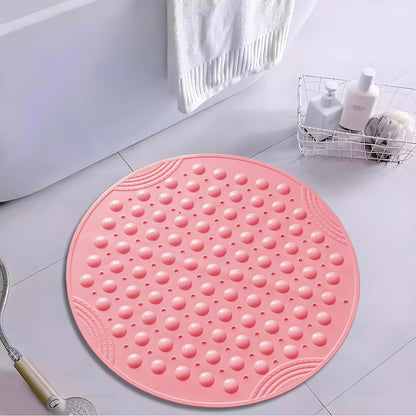 Shower Mat Anti-Slip 21.6'' Round Bathtub Mat with Suction Cups Machine Washable Shower Bath Mat