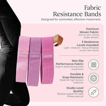 Pilates Kit for Home Workouts with 14” Pilates Ring Pilates 8” Mini Ball with and 3 Booty Bands Set, Pilates Essentials Kit for Women with Guided Workout Video, Home Pilates Equipment
