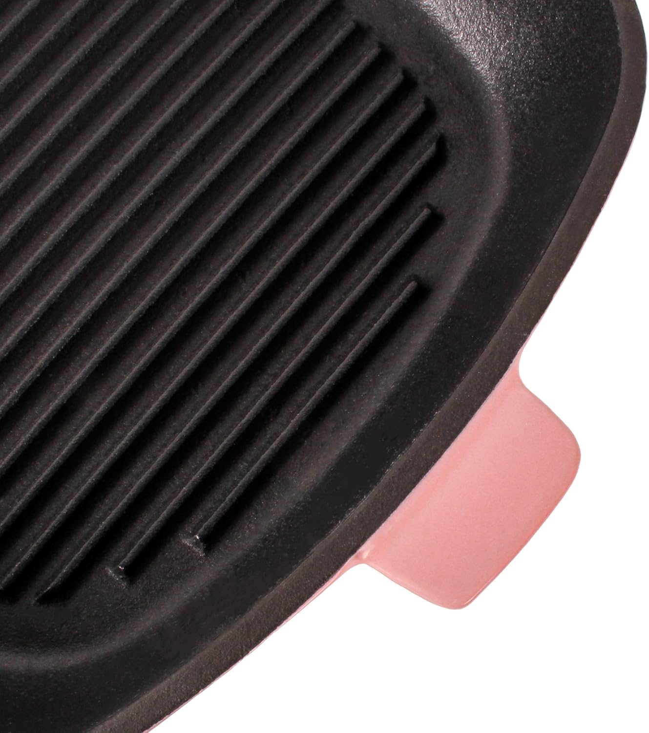 BergHOFF Neo 4Pc Enameled Cast Iron Cookware Set, Fry Pan 10 inches, Grill Pan 11 inches, 5qt. Dutch Oven, Matching Lid, Fast, Evenly Heat, Oven Safe (Pink)