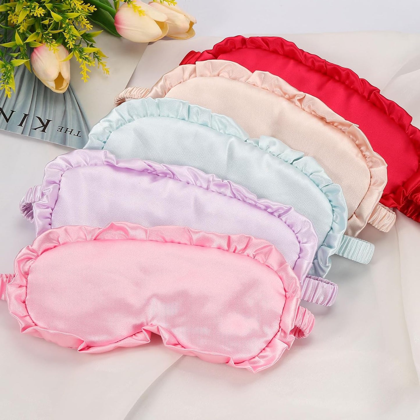 uxcell Silk Sleep Masks, Soft Satin Eye Protection Block Light Masks, Block Light Eye Sleep Cover with Adjustable Straps, Unisex for Nighttime Sleeping, Travel and Office Nap, Pink