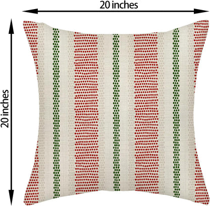 Pink Sage Green Pillow Covers 18x18 Inch 2 Pcs Boho Preppy Polka Dots Striped Decor Throw Pillows Modern Geometric Outdoor Farmhouse Decoration Pillowcase Linen Cushion Cover for Couch Sofa