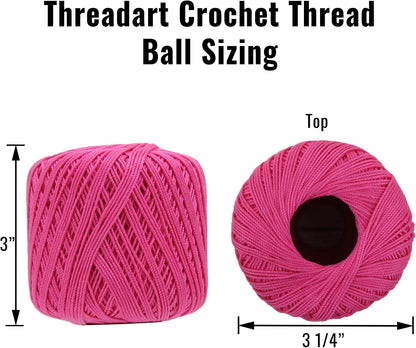ThreadArt 100% Cotton Crochet Thread Size 3, Apricot 17 | Soft pure cotton crochet thread for lace, doilies, amigurumi and crafts. Smooth finish with crisp stitch definition.