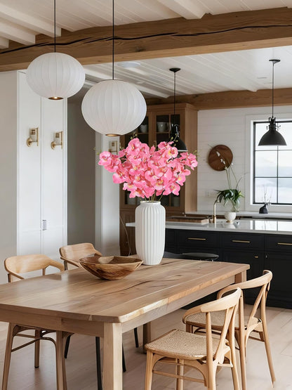 6pcs Orchid Artificial Flowers 29 in Fake Peach Orchid with Long Stem Faux Phalaenopsis Branches Silk Orchid Flowers for Wdding Party Home Decoration (Peach)