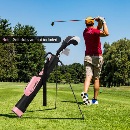 Goplus Lightweight Golf Stand Bag, Sunday Bag for The Driving Range, Par 3 and Executive Courses, Pitch n Putt Golf Club Carry Bag w/Shoulder Strap, Pocket, Bottle Holder for Men Women