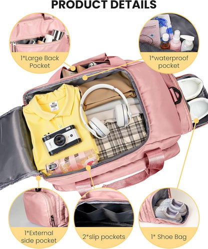 Birthday Gift for Teens-Gifts for 12 Year Old Girls, Initial Gym Bags with Shoe Compartment, Sport Duffle Bag for Kids, Dance Bag, Kid Overnight Bags, Gifts for Teenage Girls (Letter A)