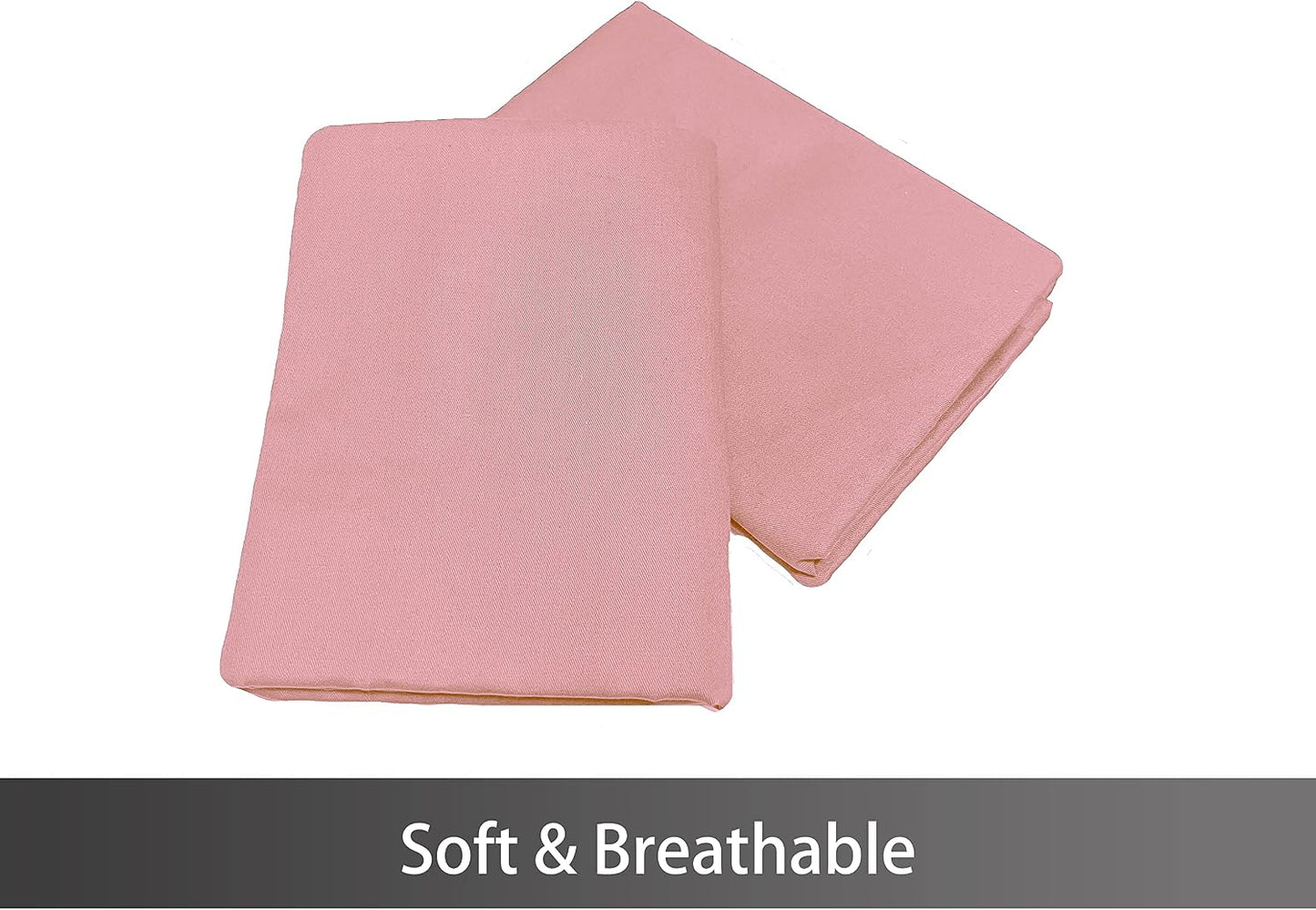 iMaylex Soft 100% Egyptian Cotton Zipper Pillow Case, Cozy and Lightweight Pillowcase, Set of 2, Lotus Pink, Standard, 20" x 26"