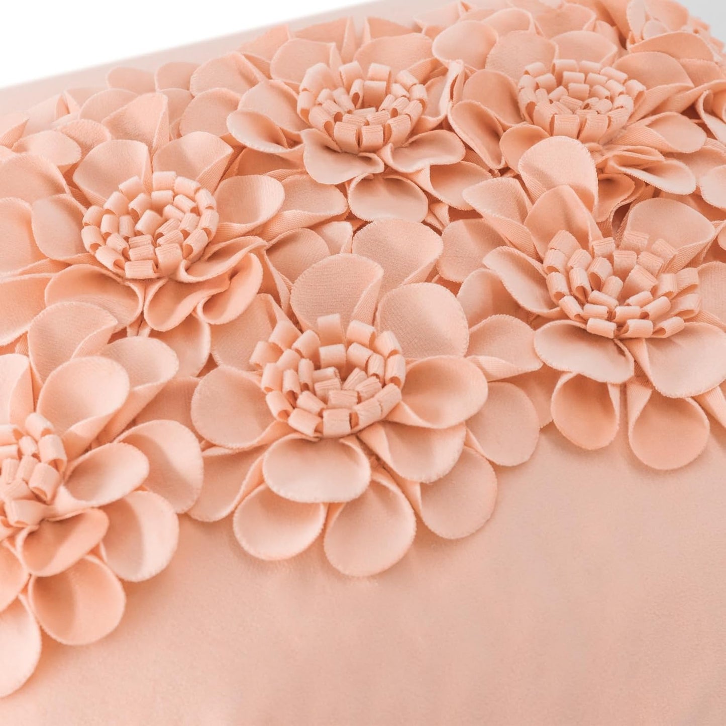 JWH Handmade 3D Flower Throw Pillow Covers Decorative Floral Accent Cushion Cover Velvet Pillowcase for Car Bed Couch Bedroom Decor 18x18 Inch Blush Pink