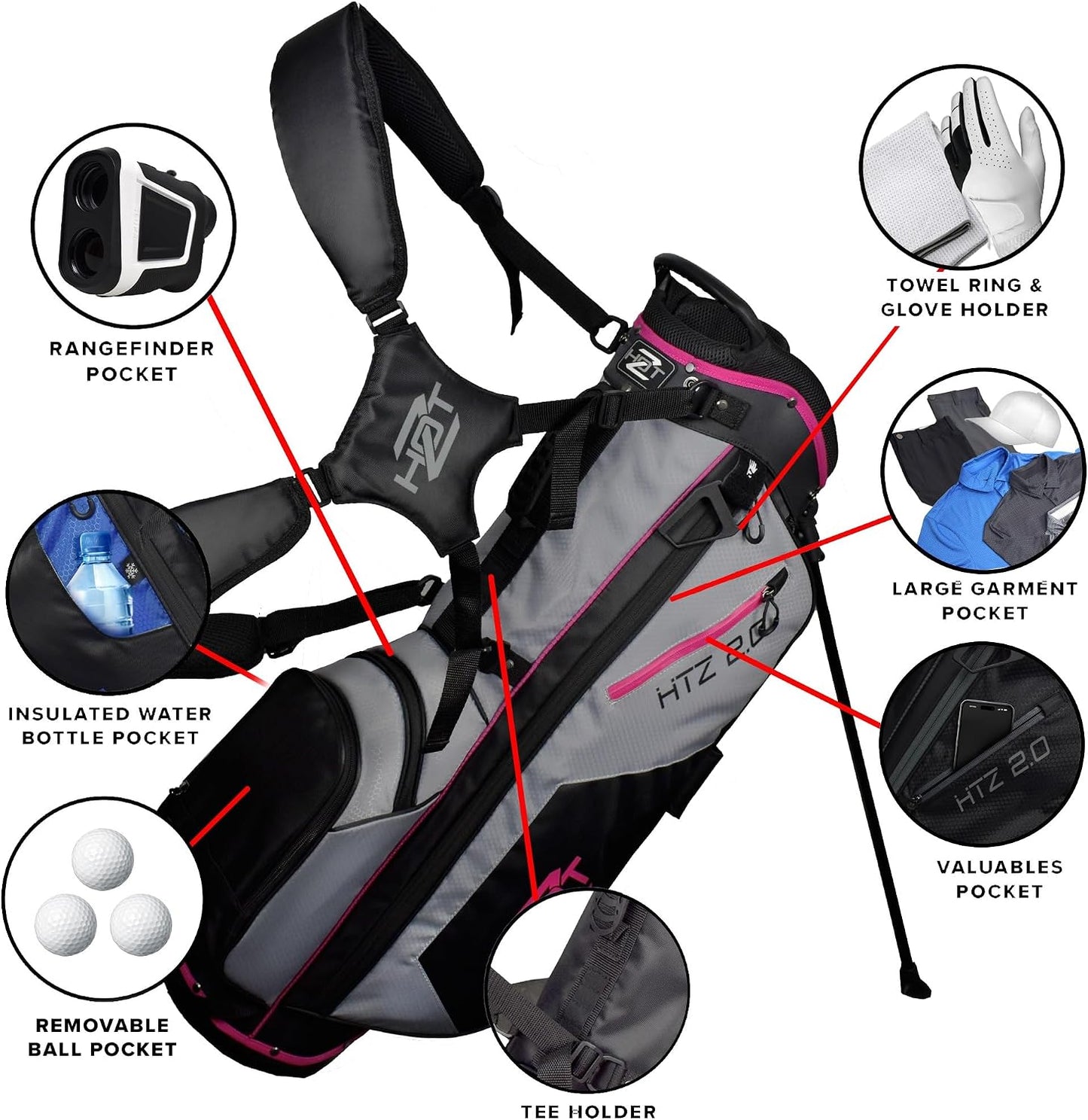 Hot-Z 2.0 Deluxe Ultra Lite Golf Stand Bag