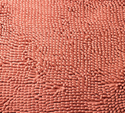 Dependable Industries inc. Essentials Luxury Butter Chenille Bath Mat Extra Soft and Absorbent Shaggy Noodle Shower Rug Non Slip Machine Washable 17" x 24" (Blush)