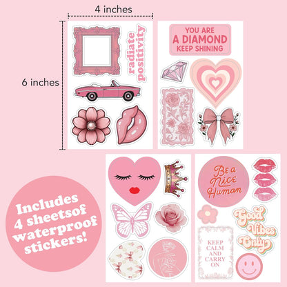 Artivo Pink Wall Collage Kit Aesthetic Pictures 50 Set 4x6, Light Pastel Pink Wall Decor for Teen Girls and Kids, Cute Bedroom Decor, Aesthetic Dorm Decor, Pretty Wall Decor Prints