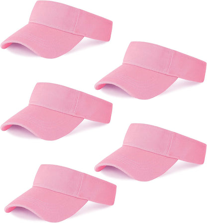 Marrywindix 5 Pieces Sport Wear Athletic Visor Sun Sports Visor Hat Visor Adjustable Cap for Women and Men (One Size)