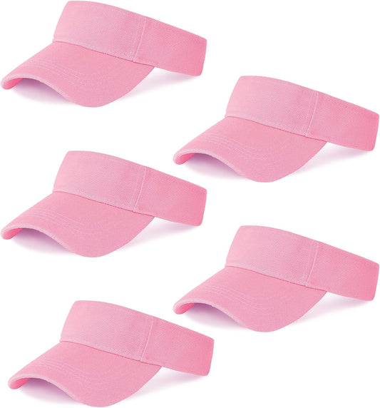 Marrywindix 5 Pieces Sport Wear Athletic Visor Sun Sports Visor Hat Visor Adjustable Cap for Women and Men (One Size)