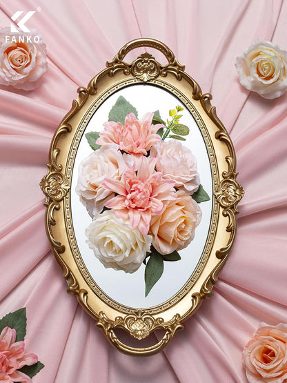 FANKO Artificial Flowers for DIY, Cream Peach Blush Pink Faux Flowers Bouquet, Fake Rose Silk Flowers for Vase, Home Decor, Garland, Wedding, Birthday, Party, Romantic Celebration