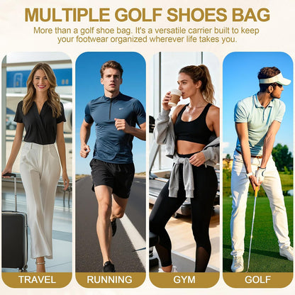 Golf Shoe Bag Gift for Women, Pink Golf Lover Gift, Waterproof Travel Shoes Carrier with Handle and Zipper with Ventilated Mesh, Lightweight Portable Golf Accessories Pouch Bag for Gym Sports Outdoor
