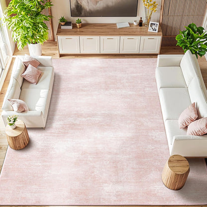 LIANLAM Washable Rug 8x10 Area Rugs for Living Room - Stain Resistant Non-Slip Backing Boho Rug for Bedroom,Durable & Ultra-Thin Vintage Large Area Rug(8x10,Pink)