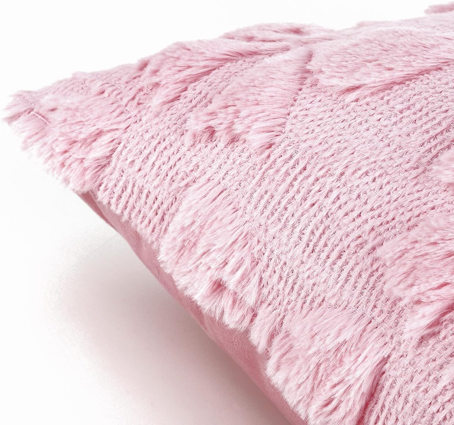 Pink Bow Throw Pillow Covers 18x18 Inch Set of 2 Coquette Bowknot Soft Plush Faux Fur Cushion Covers Home Decor for Couch Cushion Cases