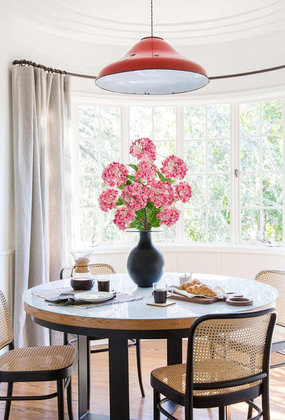 Real Touch Hydrangea Artificial Flowers 19” Tall Artificial Hydrangea Flowers Double-Headed Faux Hydrangeas, Pink Hydrangeas, Realistic Silk Hydrangea for Home Decor Weddings Arrangements-5 Branches