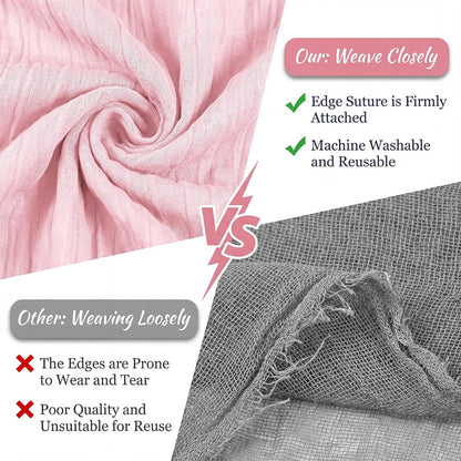 10 Pack Light Pink 17 x 108 Inch Cheesecloth Table Runner - Boho Gauze Sheer Fabric for Wedding Baby Shower Party Home Decor