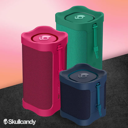 Skullcandy Wireless Terrain XT Bluetooth Speaker - IPX7 Waterproof Portable Terrain Speaker with Dual Custom Passive Radiators, 14 Hour Battery, Nylon Wrist Wrap, & True Wireless Stereo (Pink)