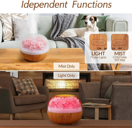 Aromatherapy Essential Oil Diffuser, 300ml Air Diffuser Humidifier with 7 LED Colors, Timer & Auto-Off for Home Bedroom Office (Pink)