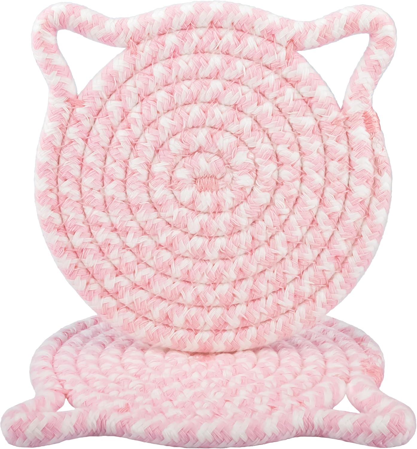 Cute Coasters for Desk Set of 2, Extra Large 4.8 in* 8mm, Absorbent Handmade Fabric Drink Coasters for Coffee & Tea - Fall House Warm Home Décor, Protect The Wooden Table (2 Pack-Cat-Rose Pink)