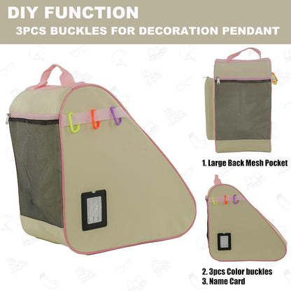 HEXIFUL Skate Bag for Ice, Inline, Roller & Quad Skates - Kids & Adults