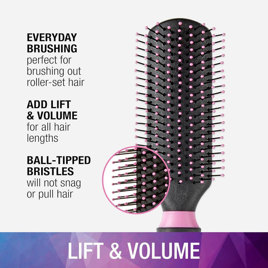 Conair Salon Results Hairbrush - Hair brush for Men and Women - Detangling - suitable for all hair types -features Nylon Bristles - Pink/Black