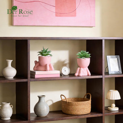 Der Rose 2 Pack Pink Succulents Plants Artificial Small Fake Plants Ideal Gift for Home Office Desk Decor