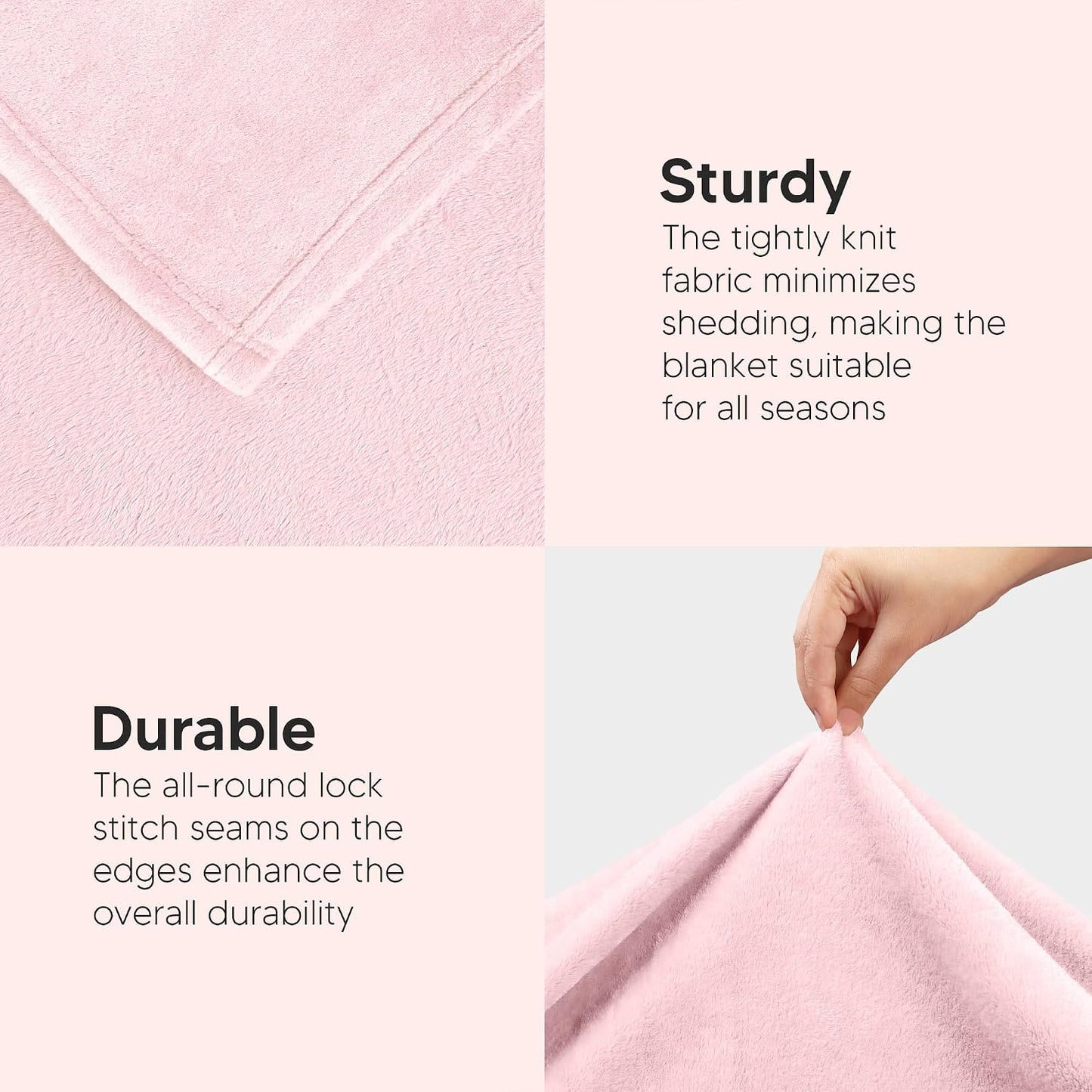 Utopia Bedding Fleece Blanket Throw Size Pink 300GSM Luxury Anti-Static Fuzzy Soft Microfiber Blanket for Couch, Sofa and Bed (50x60 Inch)