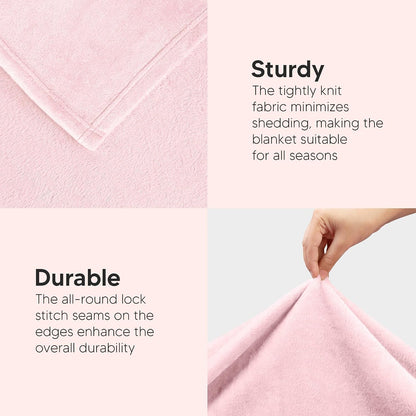 Utopia Bedding Fleece Blanket Throw Size Pink 300GSM Luxury Anti-Static Fuzzy Soft Microfiber Blanket for Couch, Sofa and Bed (50x60 Inch)
