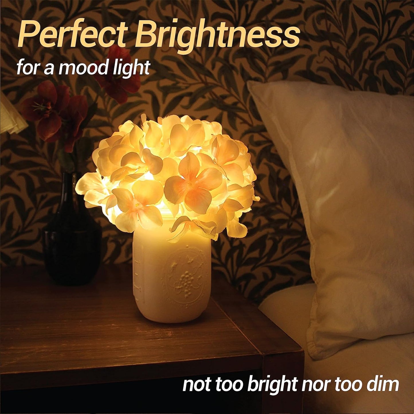 Flower Table Lamp, New Year’s Home Decor Gift, Designed in Korea, Desk LED Night Light for Home Living Room Decor, Flower with Vase Table for Birthday Holiday Party (Pink)