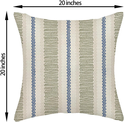 Pink Sage Green Pillow Covers 18x18 Inch 2 Pcs Boho Preppy Polka Dots Striped Decor Throw Pillows Modern Geometric Outdoor Farmhouse Decoration Pillowcase Linen Cushion Cover for Couch Sofa