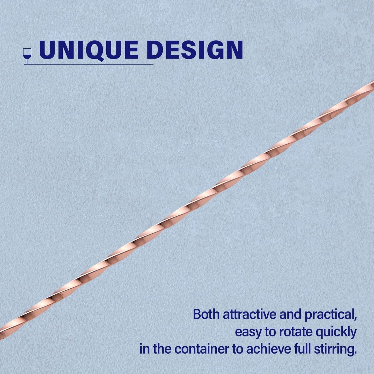 2 Pcs 12 Inches Bar Spoon, Long Handle Mixing Stirrers for Drink, Briout Stainless Steel Bar Cocktail Shaker Spoon, Rose Gold