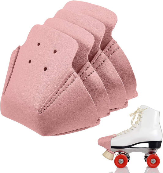 Geyoga 4 Pieces Toe Cap Guards Protectors Toe Caps Artificial Leather Roller Skate Protectors for Quad Roller Skate