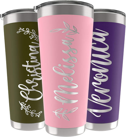 Personalized Tumblers with Lid, Gifts for Her, 30 oz Light Pink, 10 Designs | Custom Engraved Tumbler w Name - Personalized Cups - Gifts for Women, Mom - Double-Walled Stainless Steel