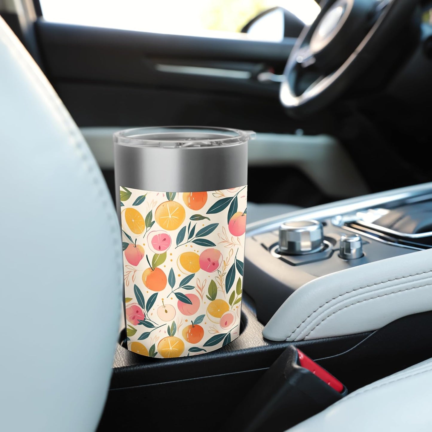 Pattern Art Peach Fruit Vintage Stainless Steel Insulated Tumbler