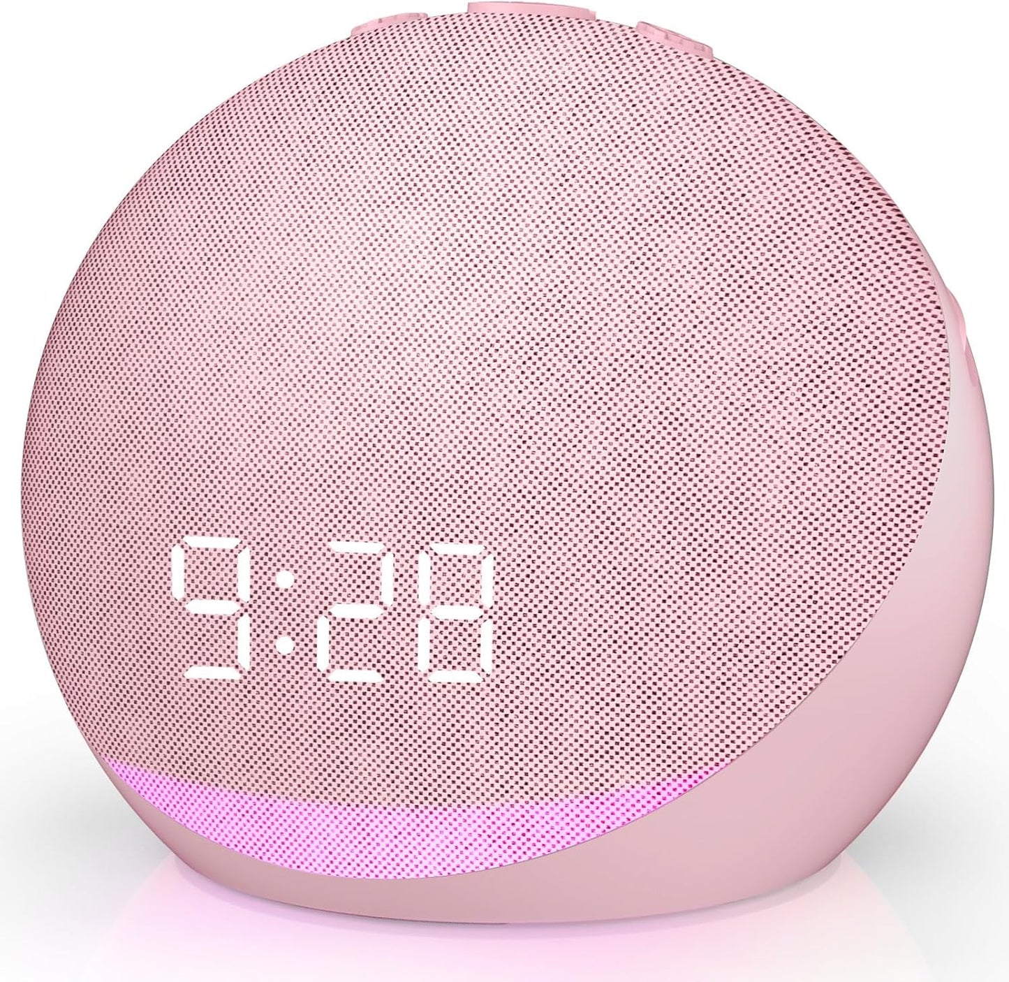 Acedeck Sound Machine Alarm Clock for Bedroom: 25 Natural Sleep Sounds - White Noise Machine for Adults Kids Baby - Gentle Wake Up Alarm with Bluetooth Speaker - Pink