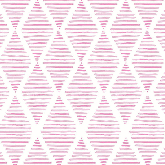 Modern White and Pink Peel and Stick Wallpaper 17.7"x120" Stripe Diamond Wallpaper Vinyl Waterproof Contact Paper Shelf Paper Drawer Liner Roll for Bedroom Living Room