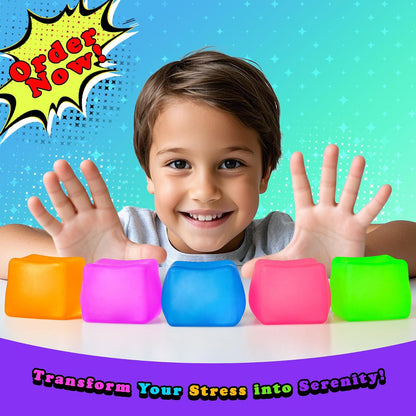 Sensory Stress Cube – High-Density Gel Filled Squishy Toy with Matte Texture for Kids & Adults, Anxiety Relief Fidget Toy, Autism-Supportive, 1-Pack in Pink