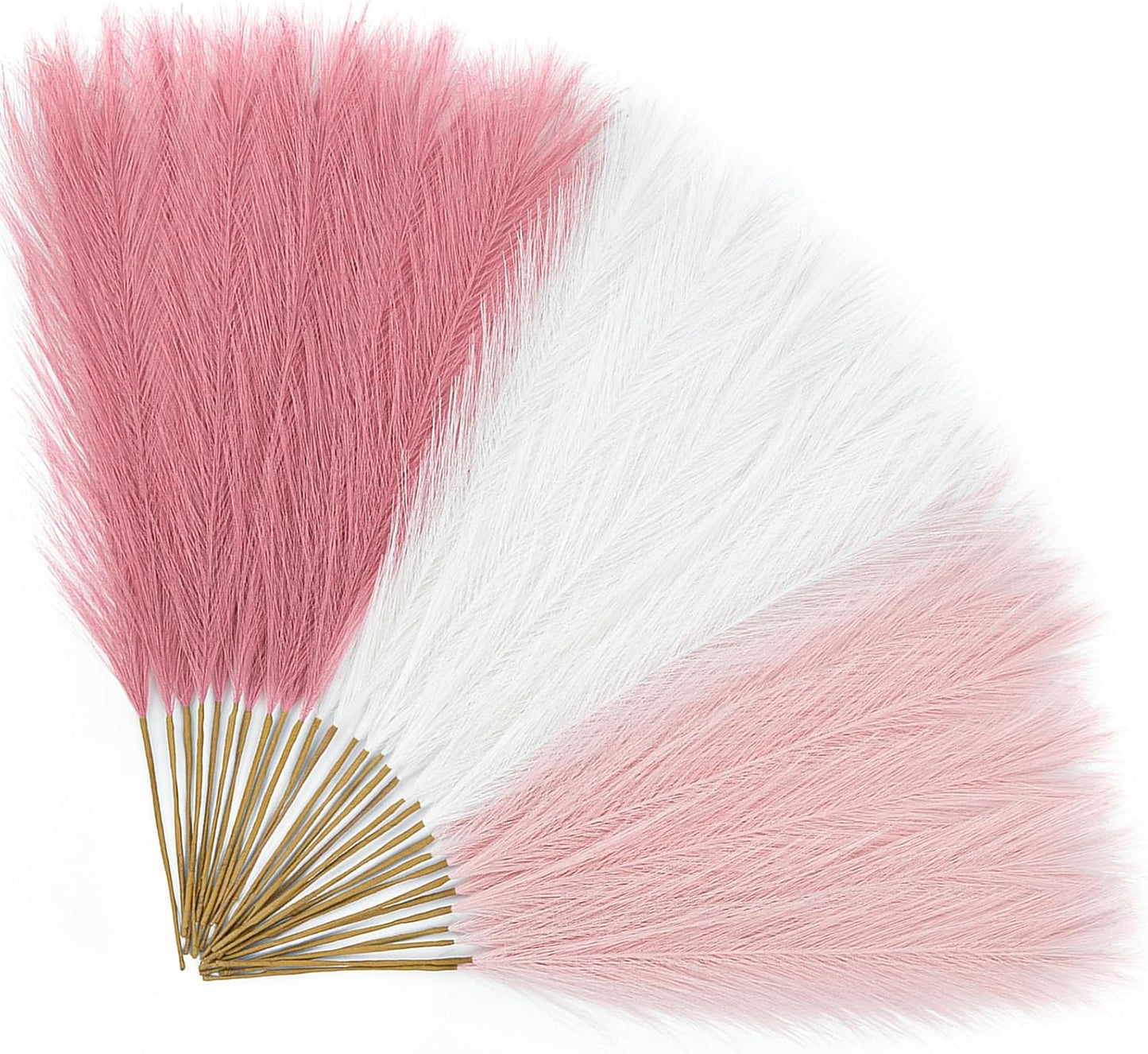 Alecono 𝟯𝟬𝙋𝙘𝙨 Pampas Grass 17in, Pink Pampas Grass Decor for Home Decoration, Faux Pampas Grass Wall Decor for Wedding Centerpieces Party Decorations(Blush, Cream, Pink)