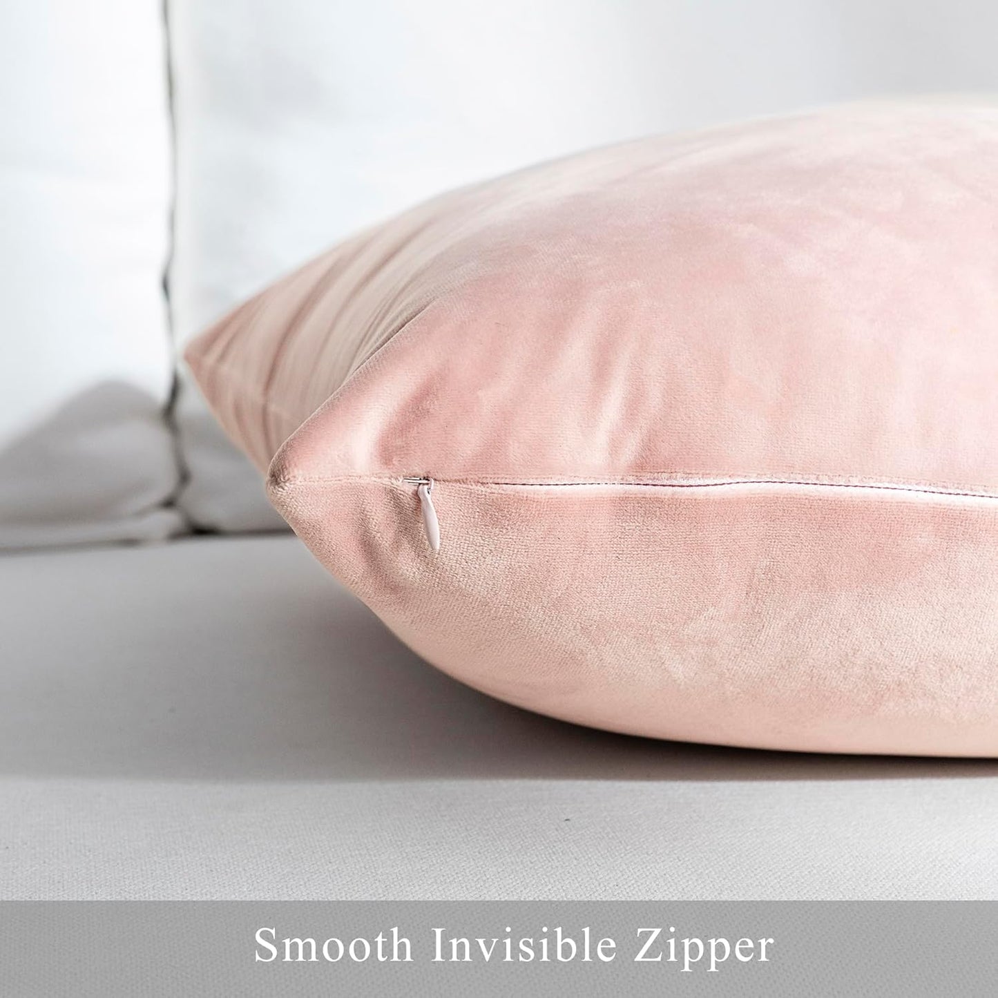 Stellhome Pack of 2 Super Soft Throw Pillow Covers Rectangle Solid Velvet Pillowcase for Bed Couch Sofa Bench, 12 x 20 inch (30 x 50 cm), Pink
