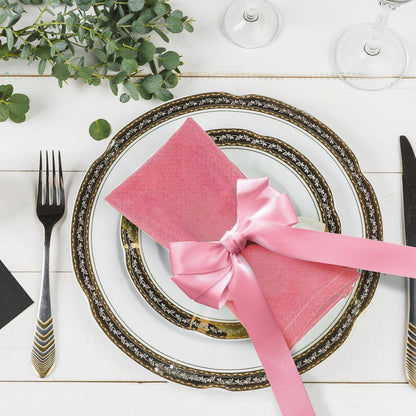 Bow Napkin Rings Set of 12 Pink Ribbon Candlestick Decor Charms Coquette Bow for Wine Glasses Ribbon Gift Rings Bulk for Candle Holder Wedding Birthday Party Bridal Shower Wrapping