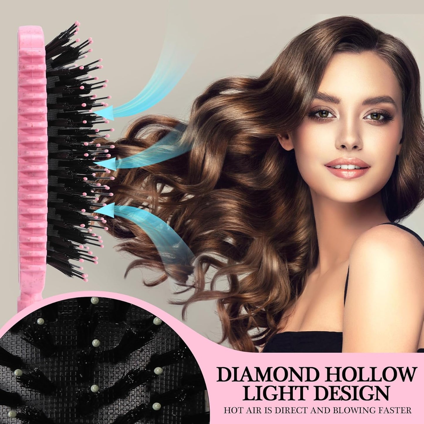 Auhrjomra Curl Defining Brush Pink, Volume Curly Hair Brush for Effortlessly Detangling Shaping and Styling Women's Curls, Waves & Coils, Curly Hair Products, Reduce Frizz