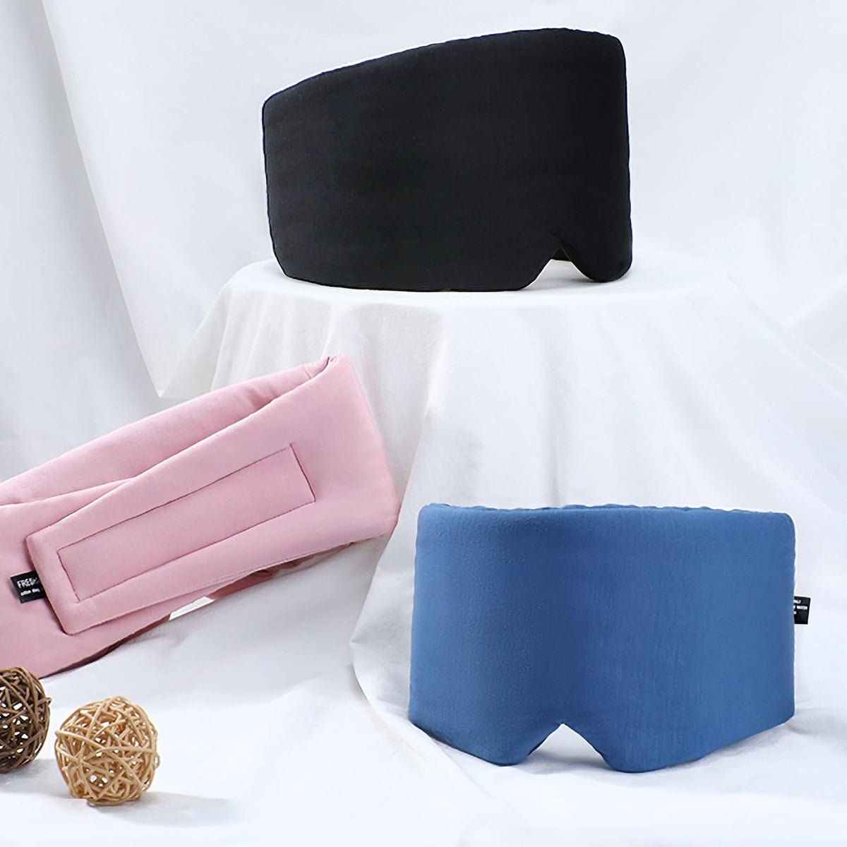 Cotton Sleep Mask Blackout - Handmade Eye Mask for Sleeping Eye Shade Cover Sleep Mask for Women Men Girl Soft and Breathable Adjustable Blinder Light Blocking Pink Airplane with Travel Pouch